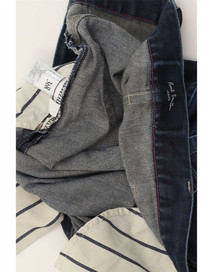 Paul Smith Mens Slim Jeans W36 L30 Azul Marinho Algodão