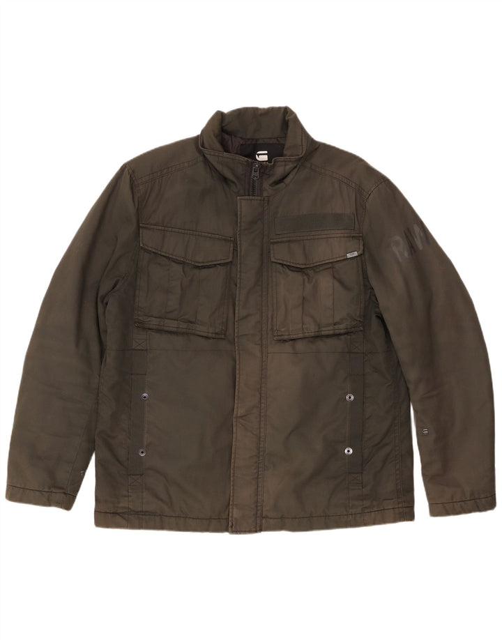 Jaqueta utilitária masculina G-Star UK 42 XL algodão cáqui