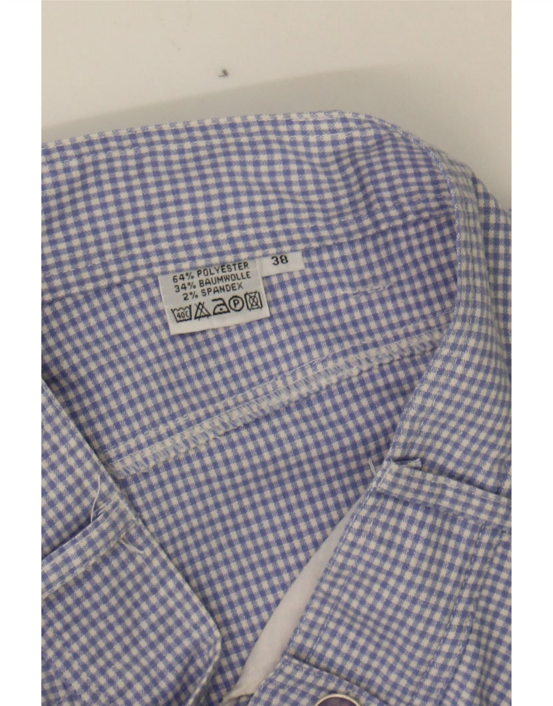 VINTAGE Womens Straight Capri Trousers EU 38 Medium W28 L16 Blue Gingham Vintage Vintage and Second-Hand Vintage from Messina Hembry 