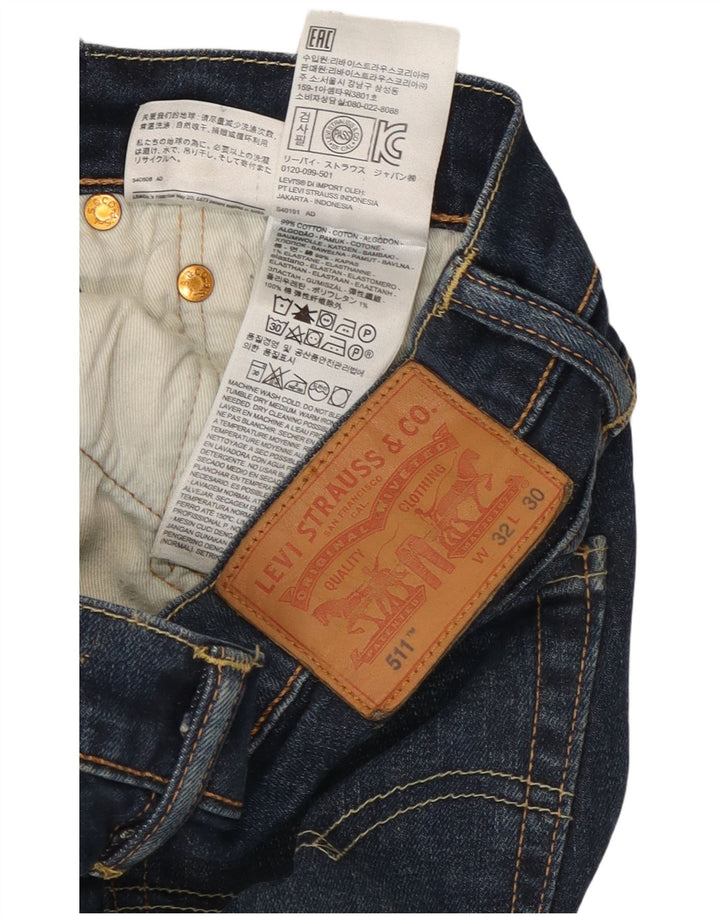 Calça jeans feminina Levi's 511 Slim W32 L30 azul marinho algodão
