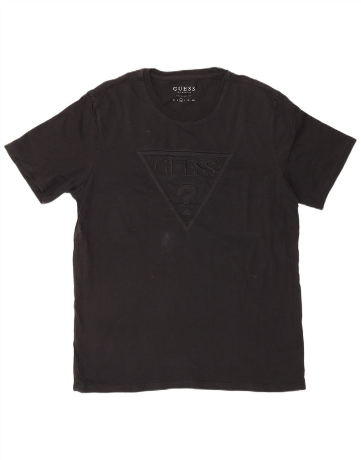 Guess Camiseta masculina gráfica Top médio algodão preto