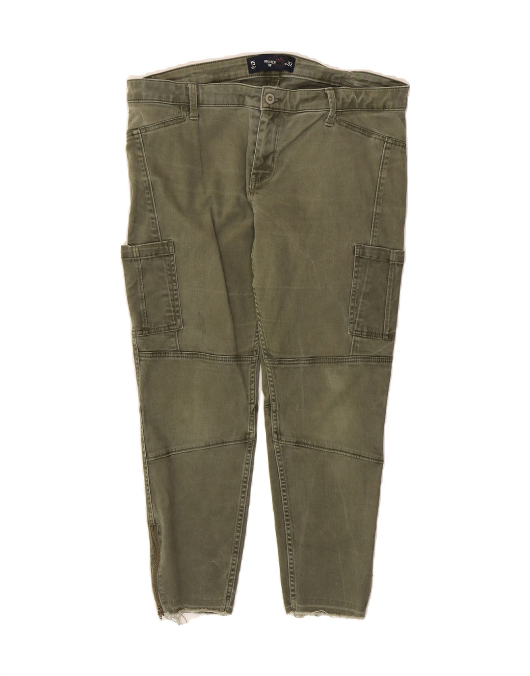 HOLLISTER Womens Crop Cargo Trousers W32 L24 Khaki Cotton Vintage Hollister and Second-Hand Hollister from Messina Hembry 