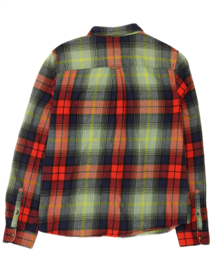 Camisa de flanela feminina Superdry UK 12 algodão xadrez médio multicolorido