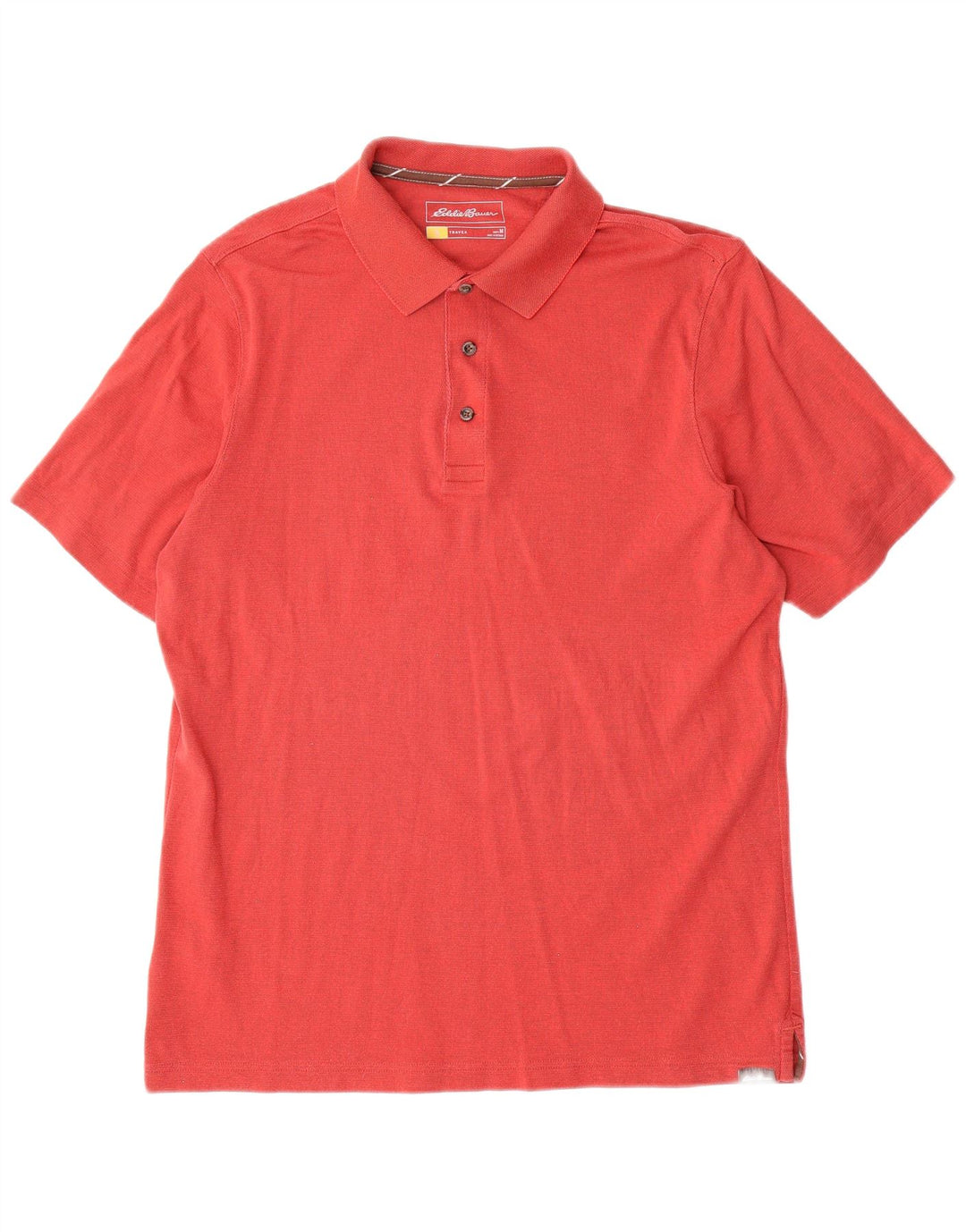 Camisa polo masculina Eddie Bauer de algodão vermelho médio