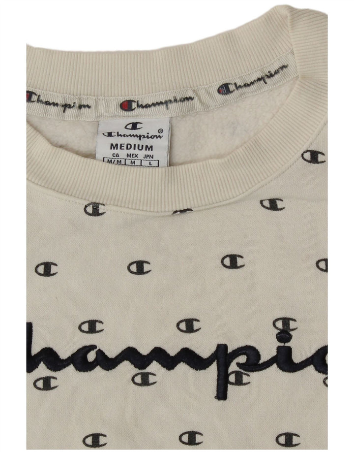 Champion feminino gráfico moletom jumper UK 14 médio branco