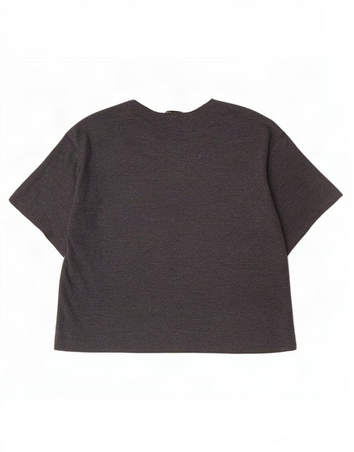 Camiseta feminina Zara UK 12 algodão cinza médio