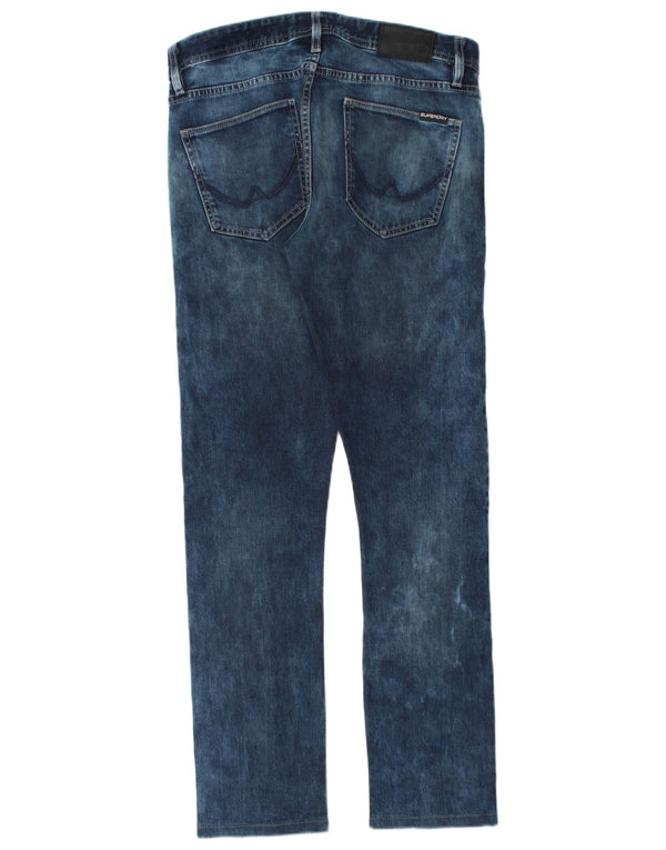 Superdry Mens Corporal Slim Jeans W32 L32 Azul Algodão