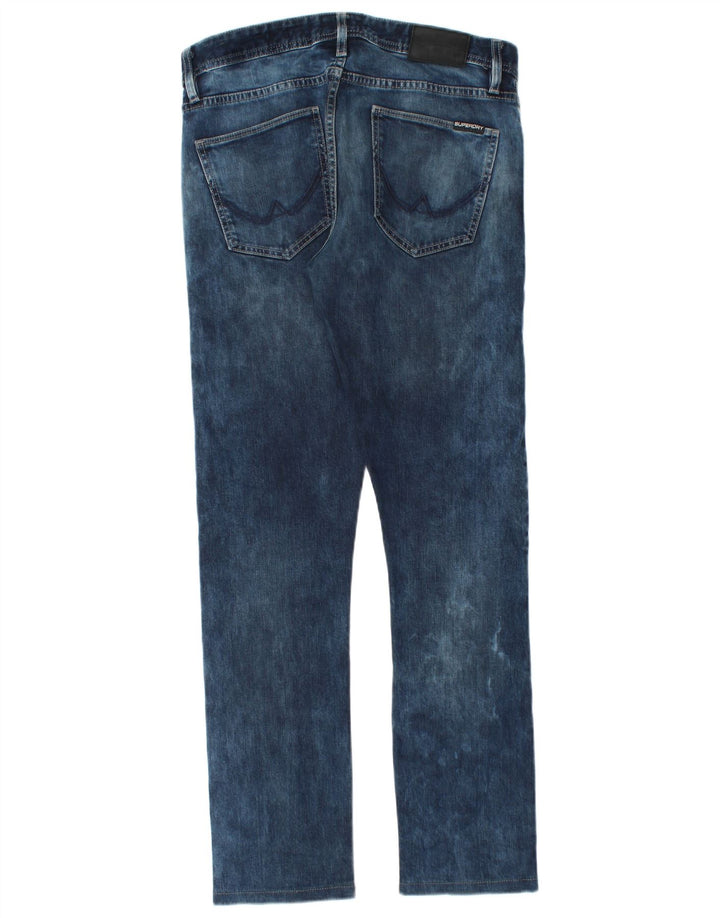 Superdry Mens Corporal Slim Jeans W32 L32 Azul Algodão