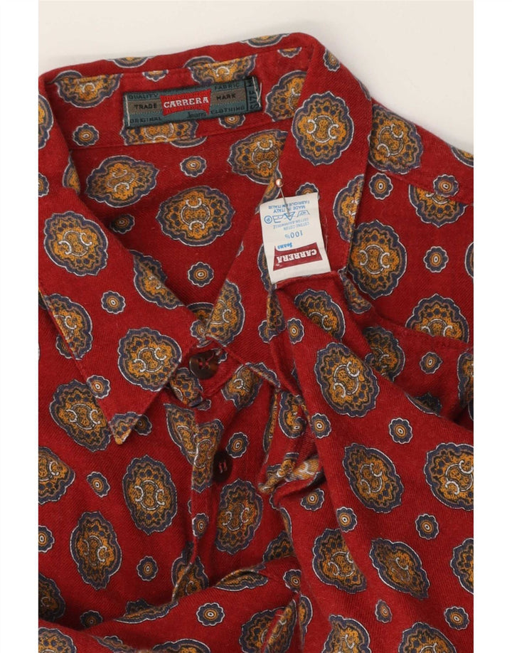 Camisa masculina Carrera médio vermelho paisley algodão