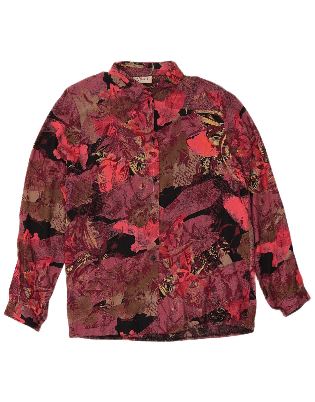 Conjunto de saia feminina vintage de 2 peças Reino Unido 12 médio W27 Borgonha floral retrô