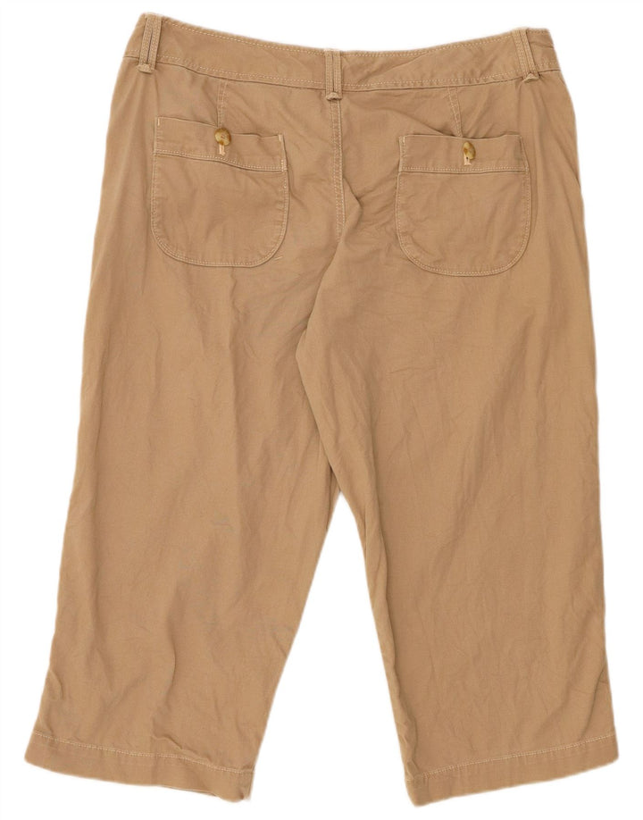 Bermuda masculina EDDIE BAUER US 12 grande W34 algodão bege