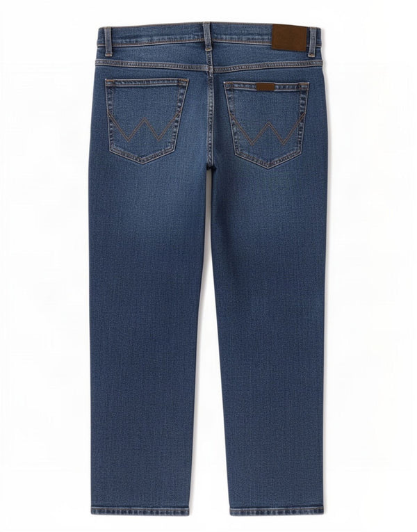 Wrangler Masculino Regular Straight Jeans W42 L27 Azul Algodão