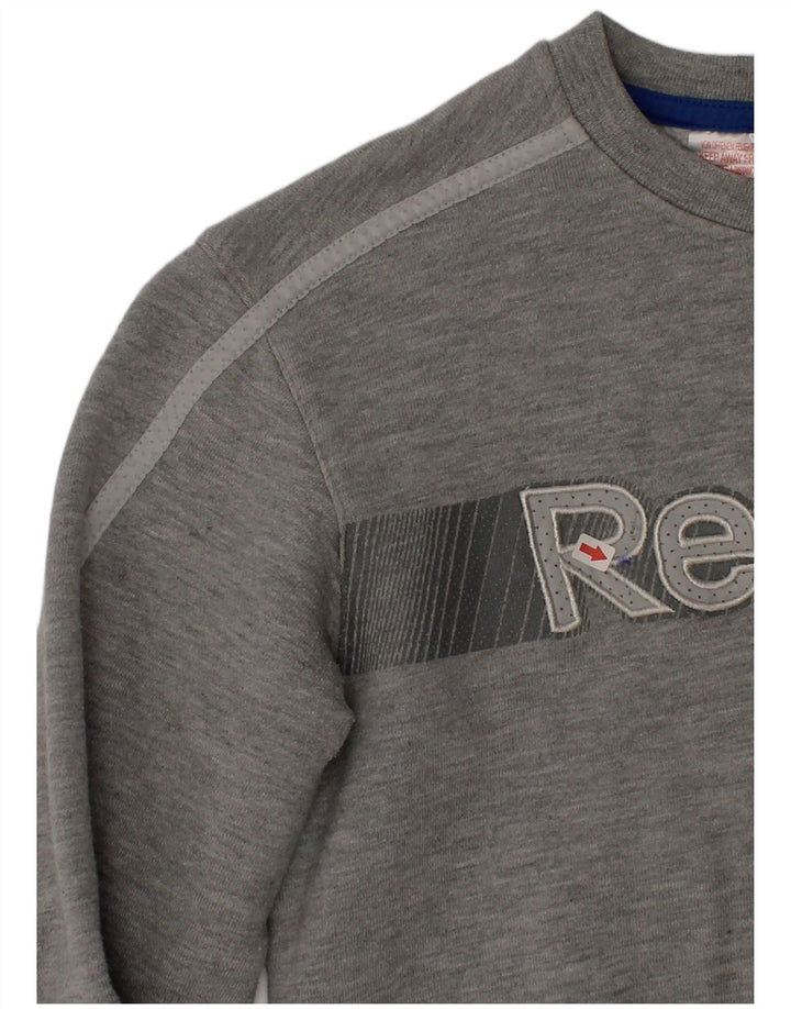 Suéter gráfico Reebok Boys Graphic 11-12 anos algodão cinza