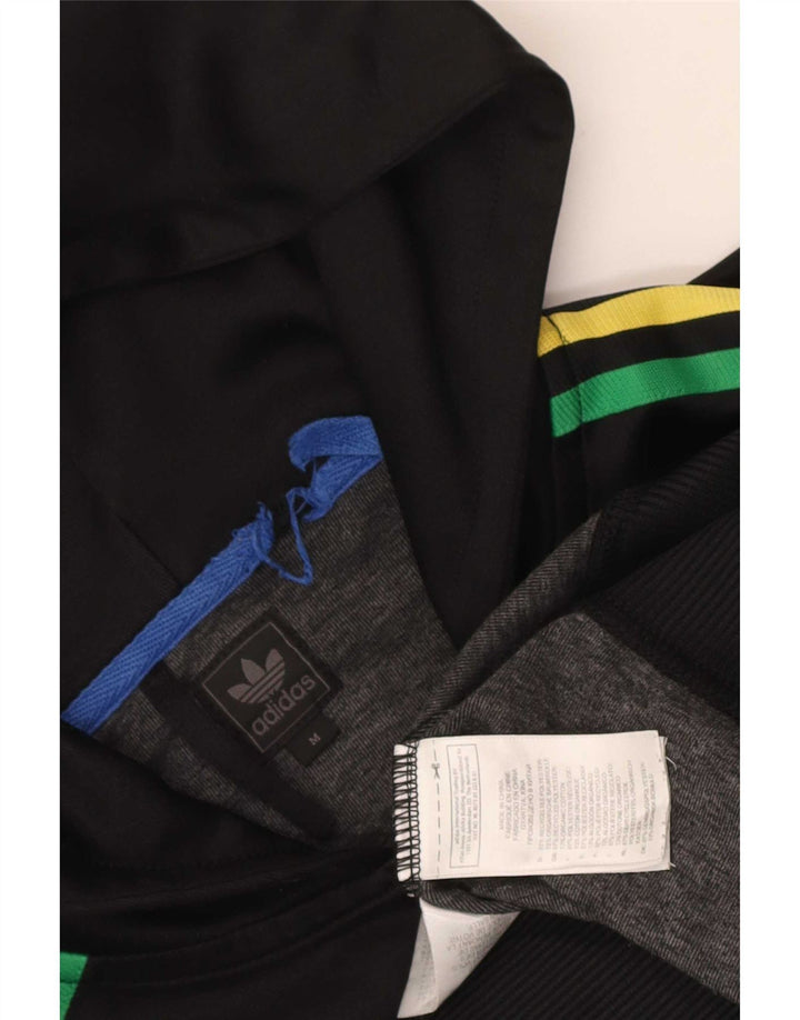 Adidas Mens Zip Hoodie Suéter Médio Preto Poliéster