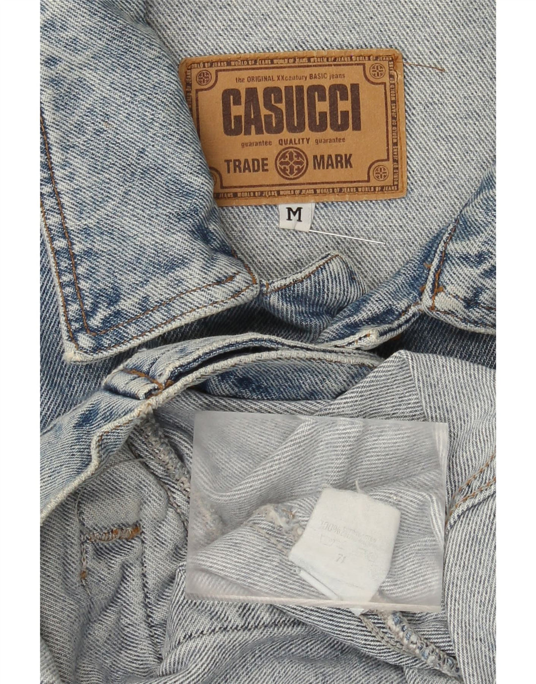 Jaqueta jeans masculina Cassuci Reino Unido 38 algodão azul médio