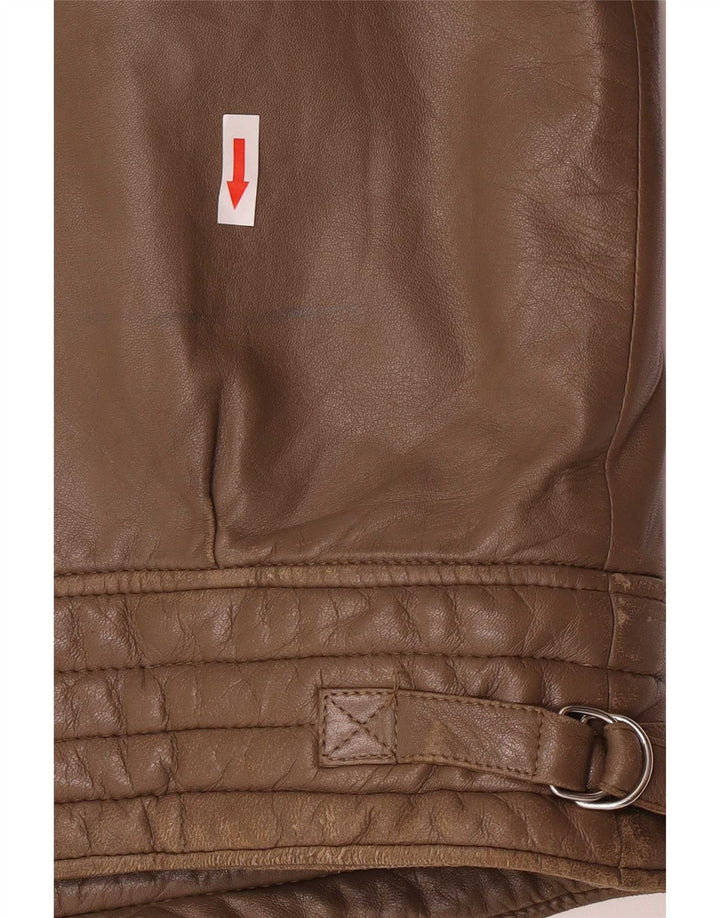 Jaqueta de couro bomber masculina Camox Reino Unido 38 marrom médio