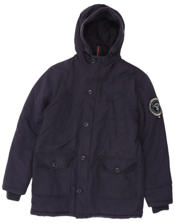 Jaqueta Parka masculina Superdry com capuz UK 40 grande nylon azul marinho