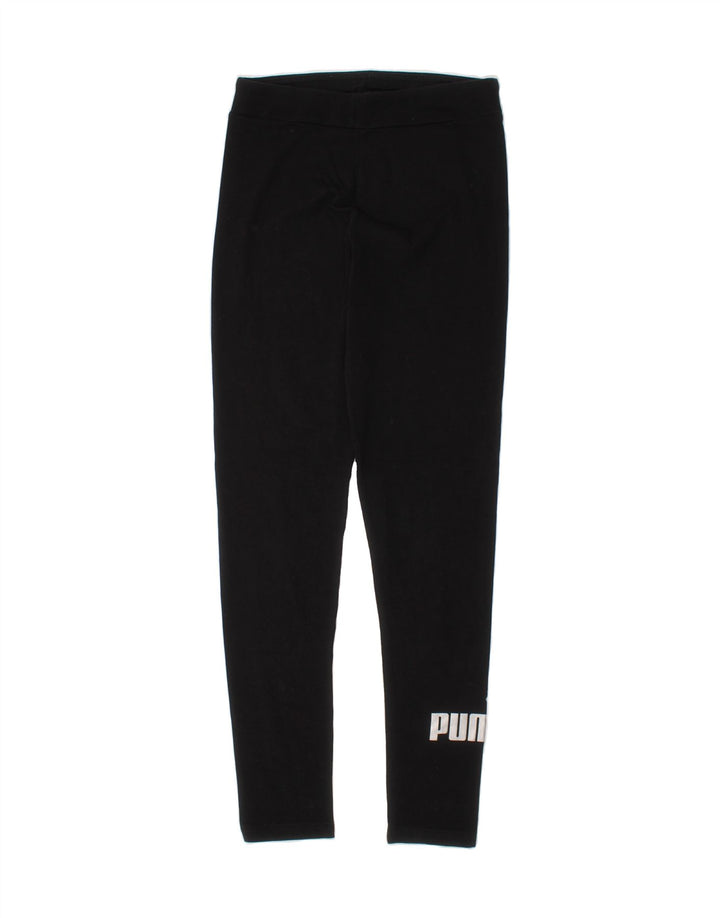 PUMA Girls Graphic Leggings 11-12 Years  Black Vintage Puma and Second-Hand Puma from Messina Hembry 