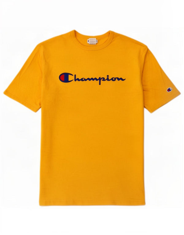 Camiseta gráfica masculina Champion XL algodão amarelo