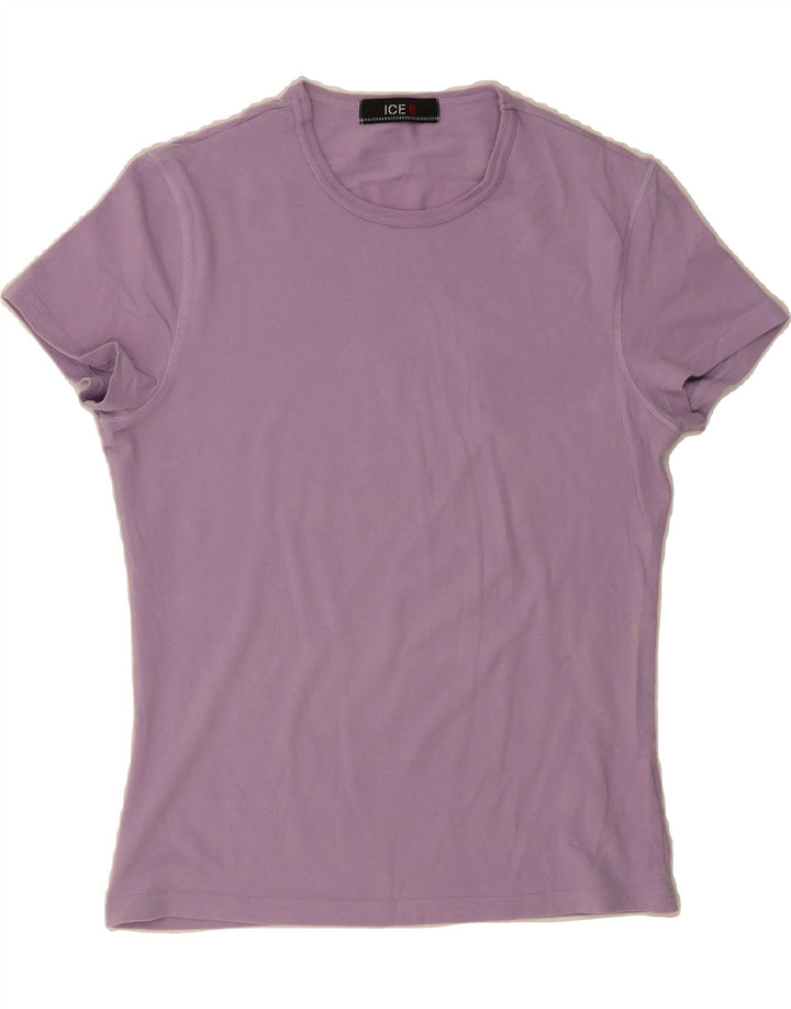 ICEBERG Womens T-Shirt Top UK 16 Large Purple Cotton Vintage Iceberg and Second-Hand Iceberg from Messina Hembry 