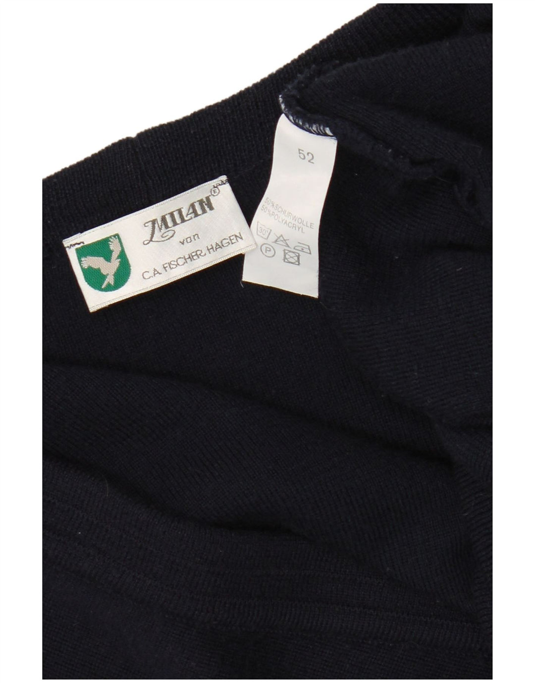 Suéter cardigã masculino Milan EU 52 grande lã virgem azul marinho