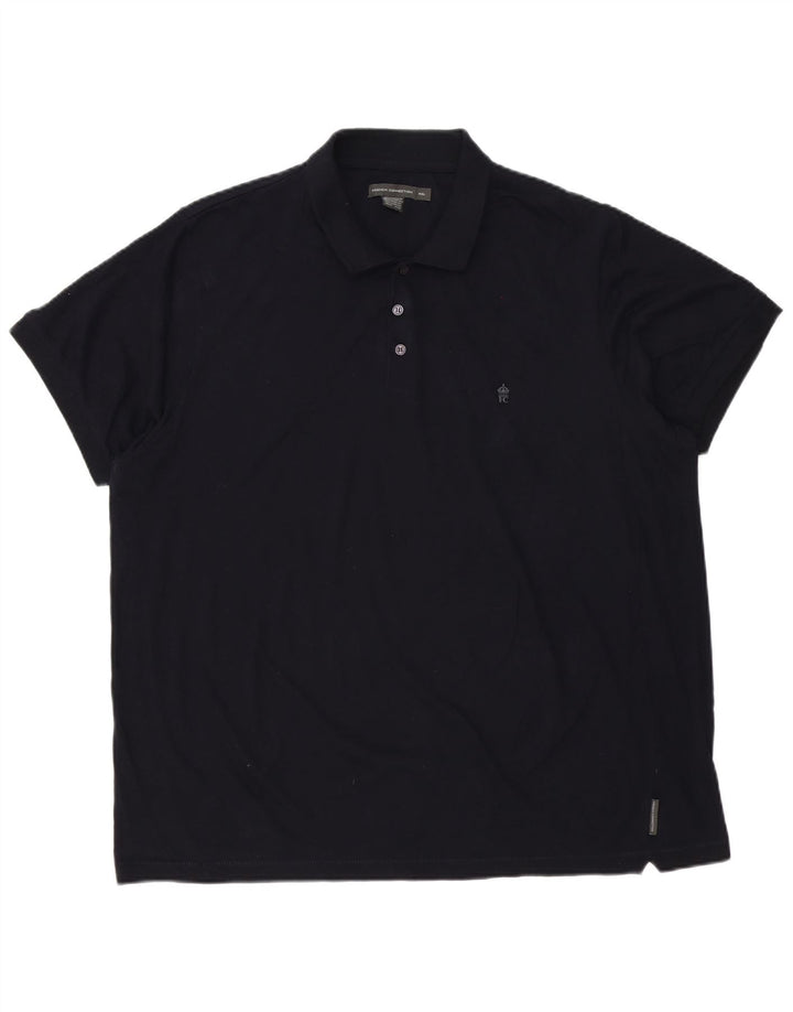 Camisa polo masculina French Connection 4XL algodão azul marinho