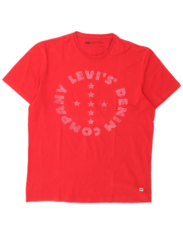 Camiseta masculina Levi's Standard Fit gráfica Top XL algodão vermelho