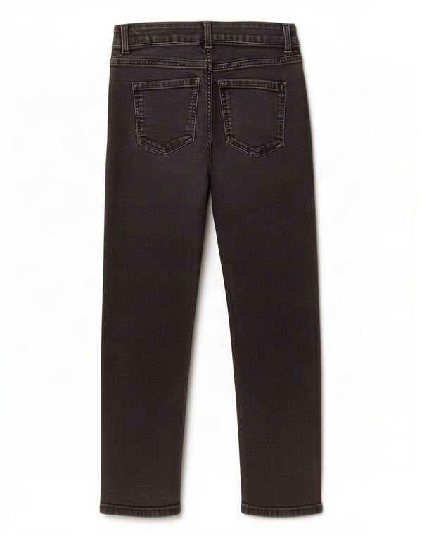 Jeans Marks & Spencer feminino slim UK 10 pequeno W28 L25 algodão preto
