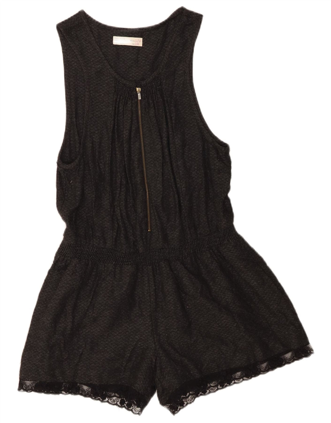 Macacão Zara Meninas Sem Mangas 11-12 Anos Preto