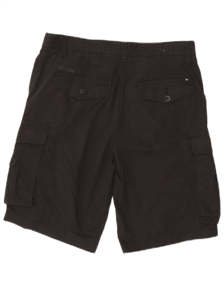 Hurley Mens Cargo Shorts W32 Médio Algodão Preto