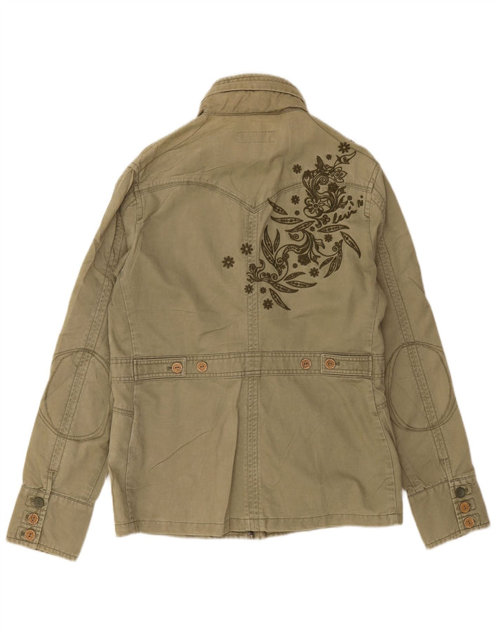 Jaqueta utilitária feminina com capuz gráfico Levi's Reino Unido 16 grande algodão cáqui
