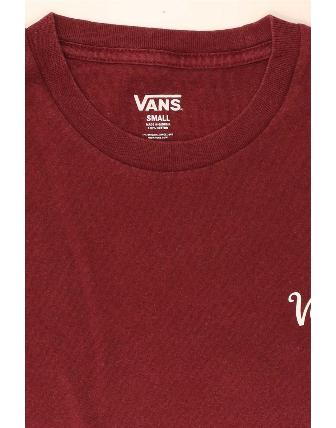 Vans Camiseta Masculina Top Pequeno Algodão Borgonha
