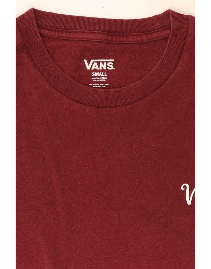 Vans Camiseta Masculina Top Pequeno Algodão Borgonha