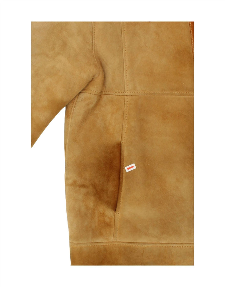 Jaqueta masculina VINTAGE Shearling UK 36 pequena bege shearling