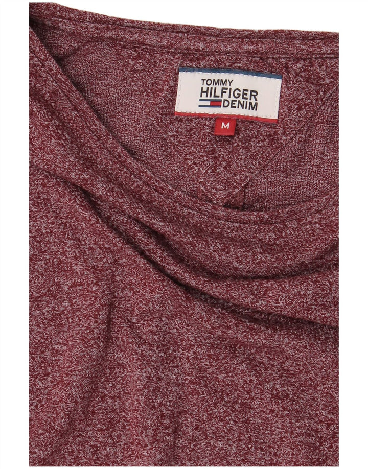 Top masculino TOMMY HILFIGER manga comprida médio borgonha manchado