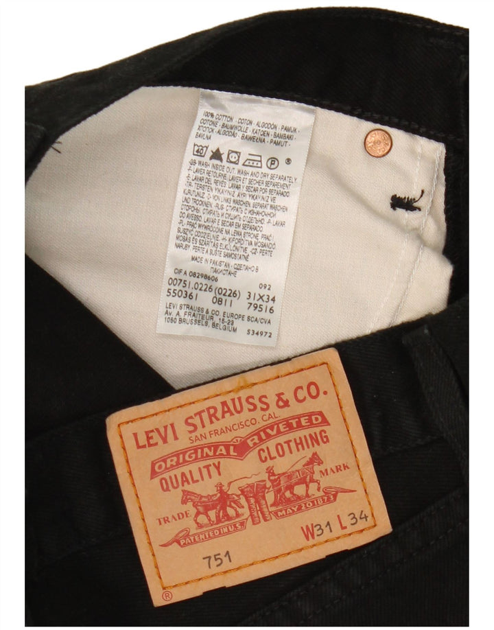 Levi's Masculino 751 Straight Jeans W31 L34 Algodão Preto