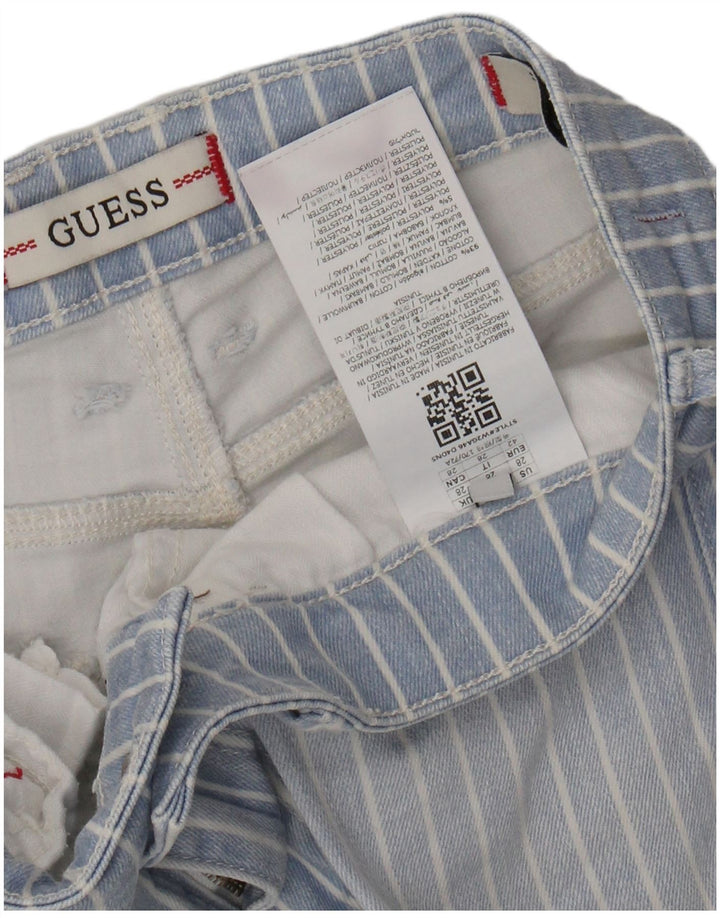 Jeans skinny feminino GUESS W28 L28 azul risca de giz algodão