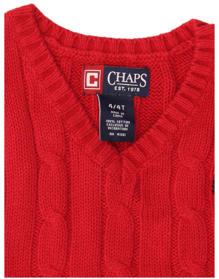 Chaps Boys Vest Tank Top 3-4 Anos Algodão Vermelho