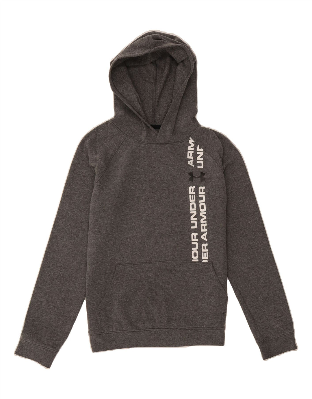 UNDER ARMOUR Boys Graphic Hoodie Jumper 13-14 Years XL Grey Cotton Vintage Under Armour and Second-Hand Under Armour from Messina Hembry 