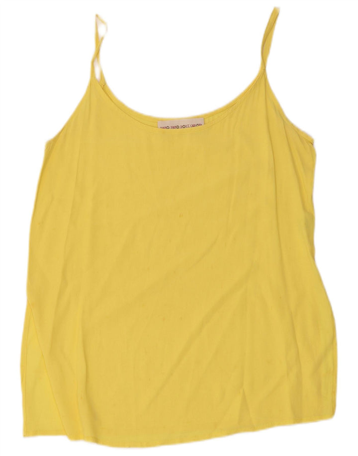 Top feminino vintage IT 44 acetato amarelo médio