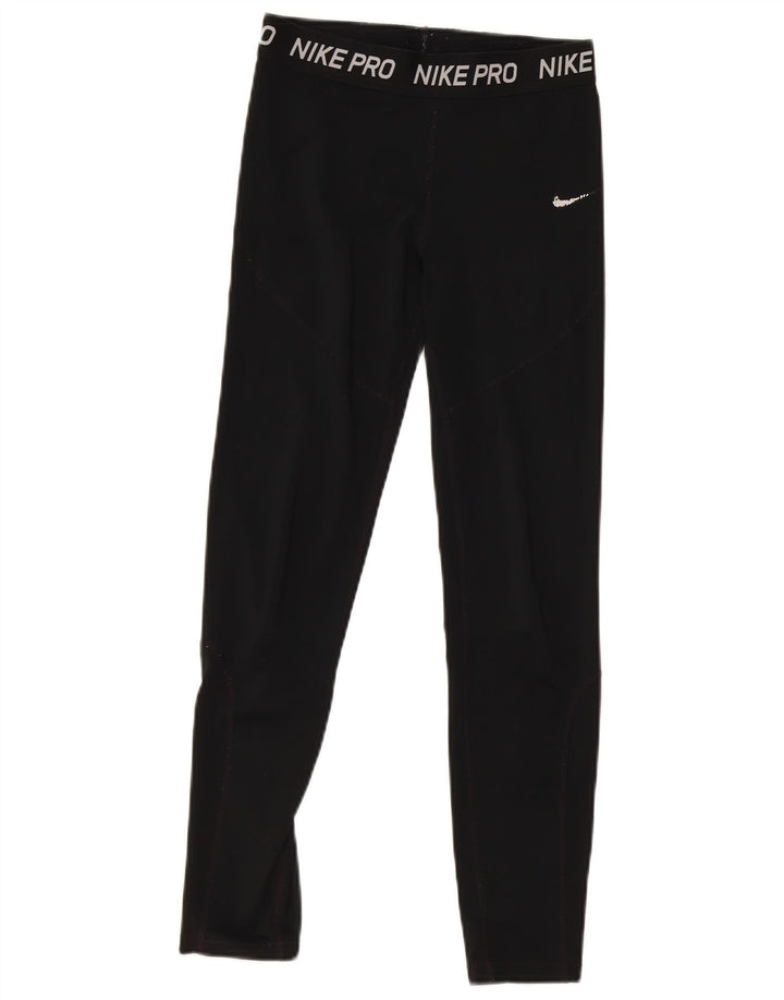 Nike Womens Graphic Leggings UK 8 Pequeno Poliéster Preto
