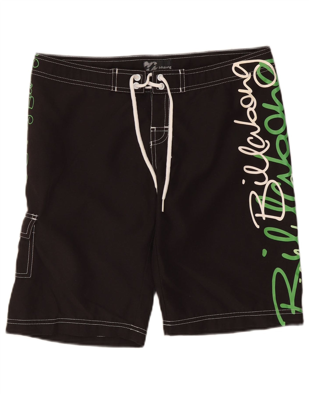 Billabong Mens Graphic Natação Shorts Médio Poliéster Preto