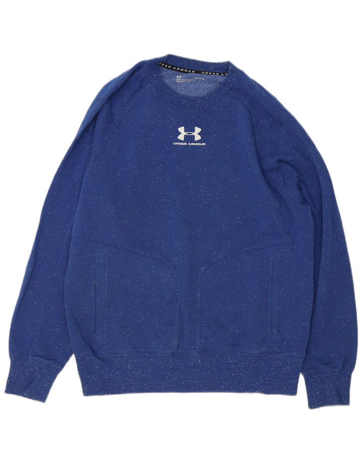 Under Armour moletom masculino jumper médio algodão manchado azul
