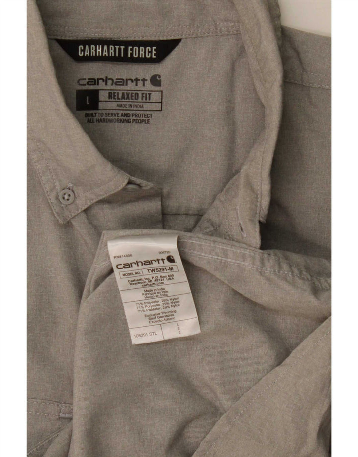 Camisa Carhartt Masculina Relaxada Fit Grande Poliéster Cinza
