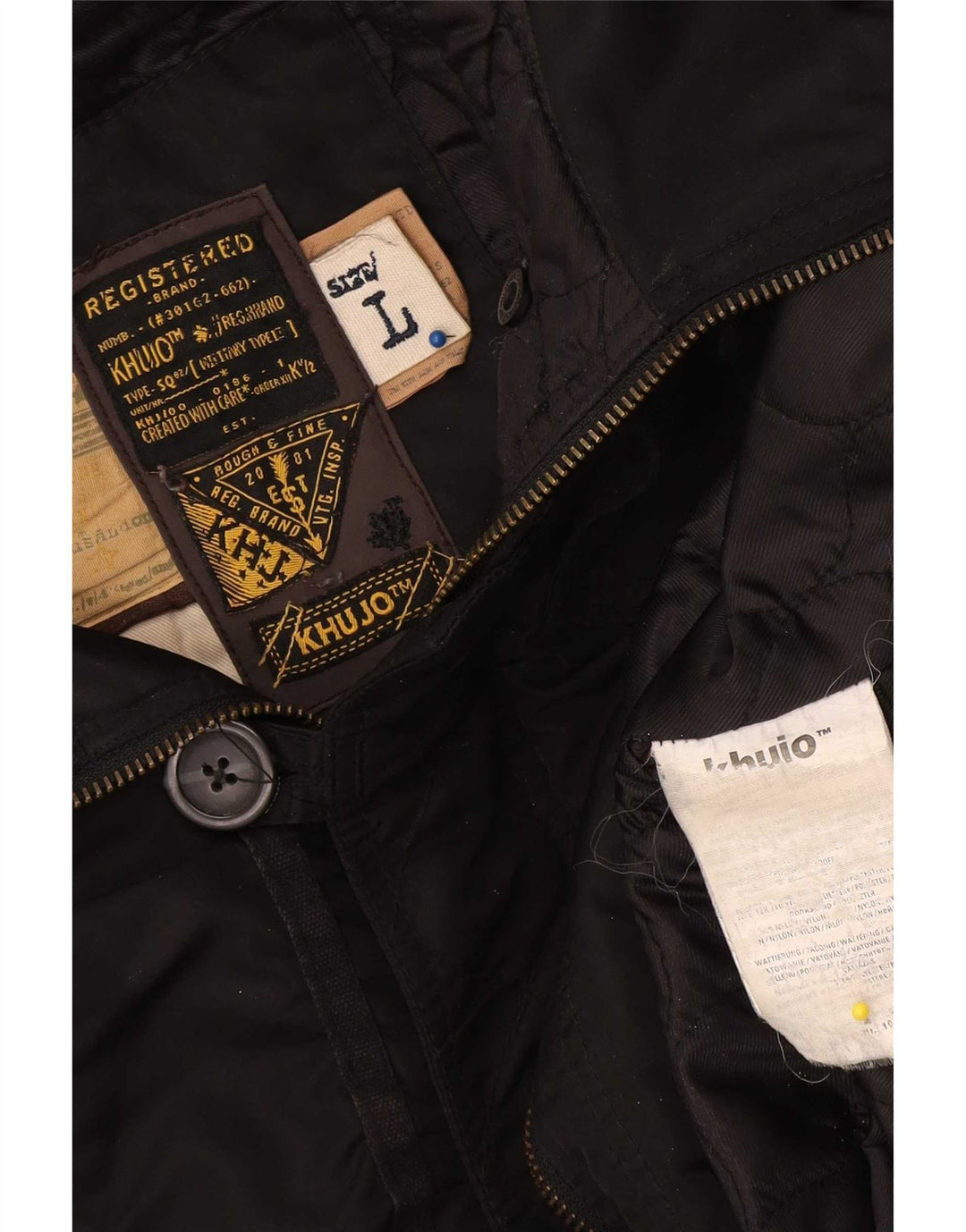 Casaco acolchoado com capuz feminino KHUJO Reino Unido 14 grande poliéster preto