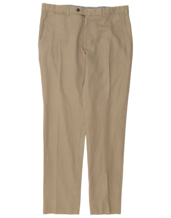 Calça Chino Masculina Slim Massimo Dutti EU 42 Grande W34 L34 Algodão Bege