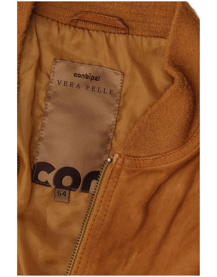 Jaqueta bomber masculina de camurça Conbipel IT 54 XL couro marrom