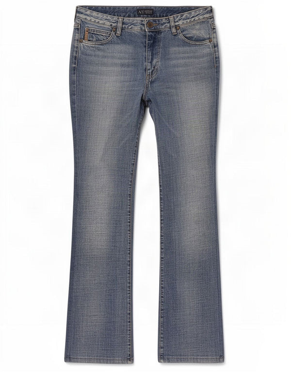 Armani Womens Bootcut Jeans W31 L33 Azul Algodão