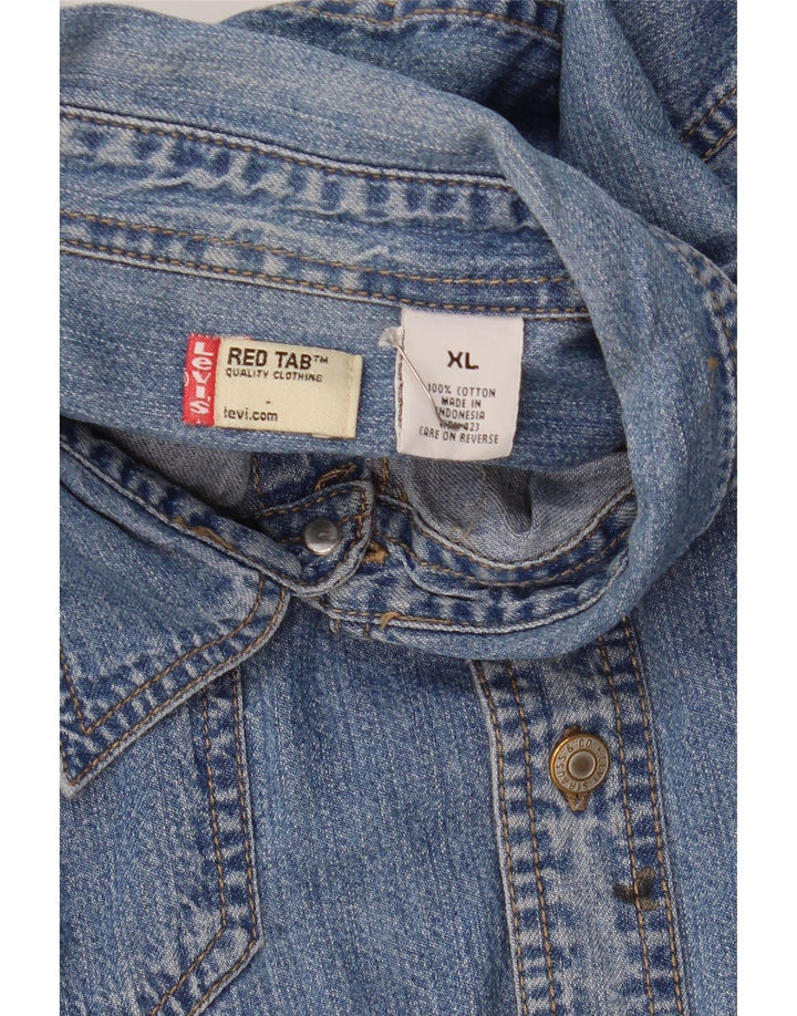 Camisa jeans masculina Levi's XL azul algodão