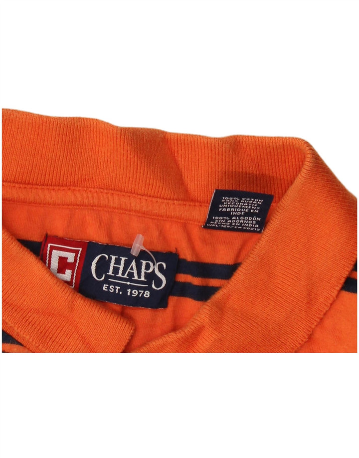 Camisa polo masculina CHAPS 2XL algodão listrado laranja